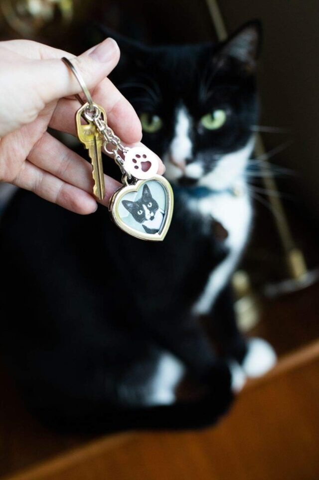 Silver Pet Locket Keychain