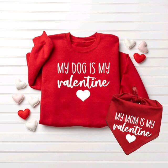 My Dog is My Valentine Crewneck Sweatshirt